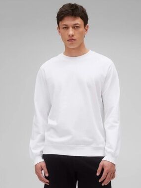 NWT Reigning Champ Lightweight Relaxed White Crewneck Sweater Medium